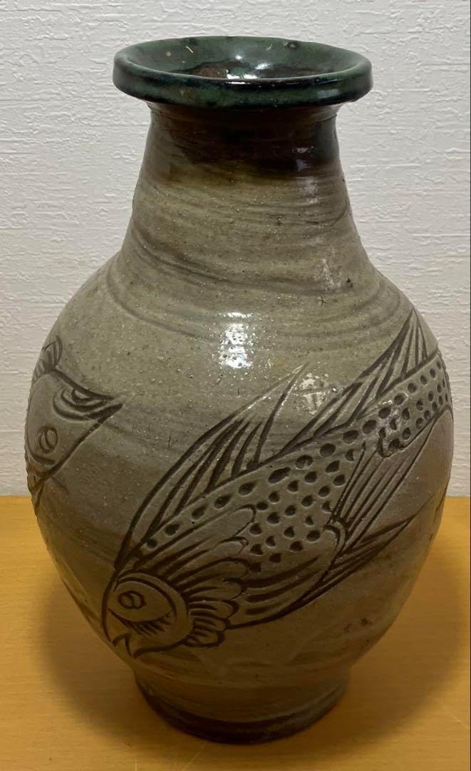 萬古焼 露光窯 冬柴文廣 燻籠 花入 花瓶 焼締 華道具 師:大樋長左衛門 萬古焼 露光窯 冬柴文廣 燻籠 花入 花生 花瓶 茶道 華道 師:大樋長